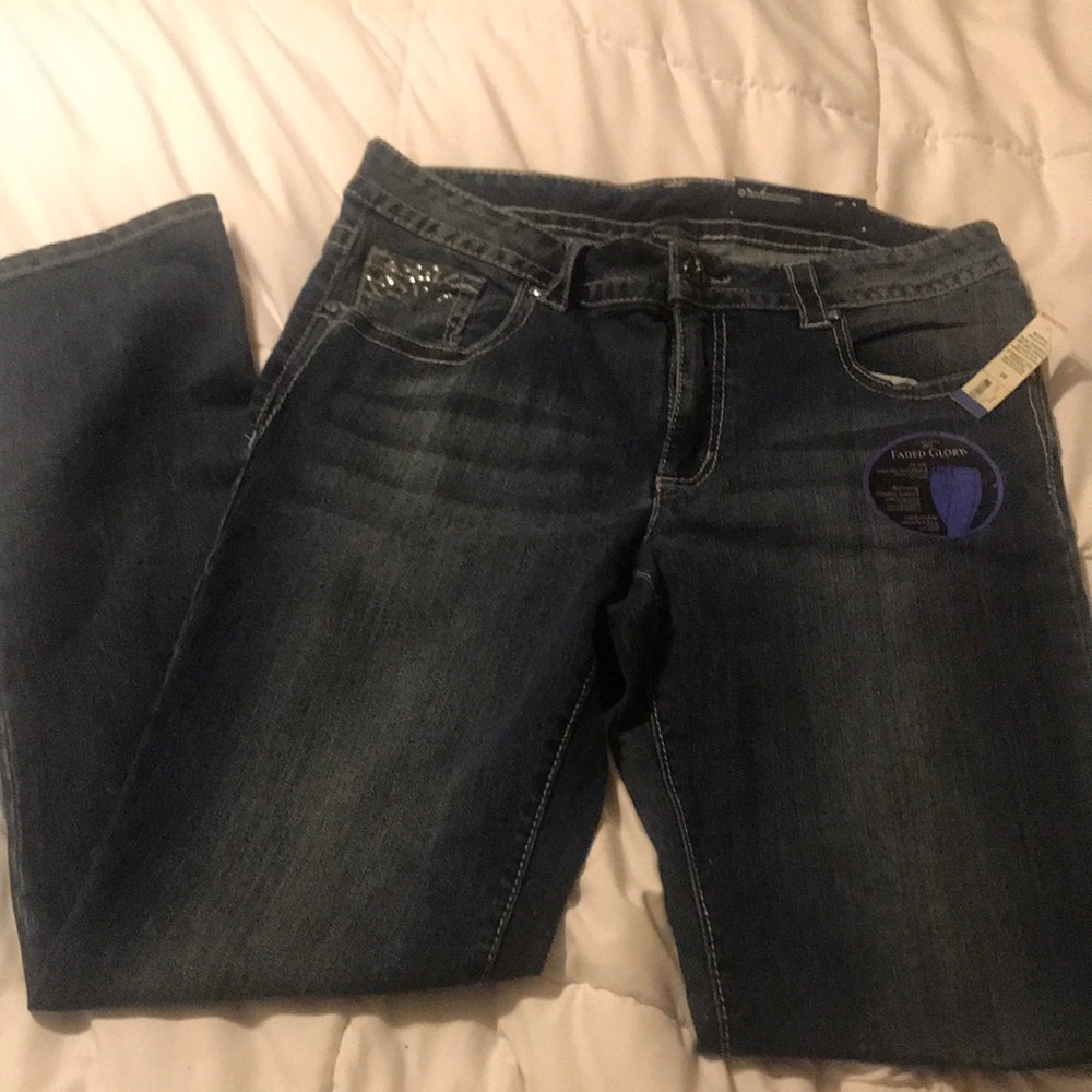 New faded glory size 16 straight leg tummy control.